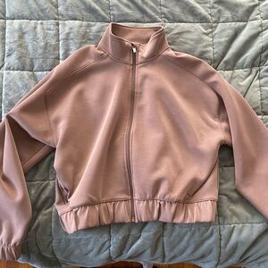 All in Motion Airy Sleek Full Zip Jacket in light brown size M